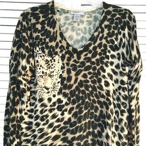 Designer Originals Sweater -Animal Print-Petite XL